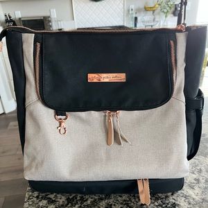 Petunia Pickle Bottom Diaper Bag Pivot Pack in Black and Sand